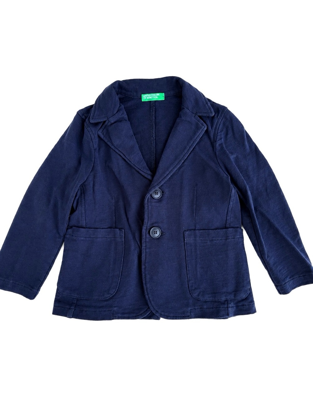 United Colors of Benetton Navy Blazer Jacket Boys Size 2 Cotton Classic